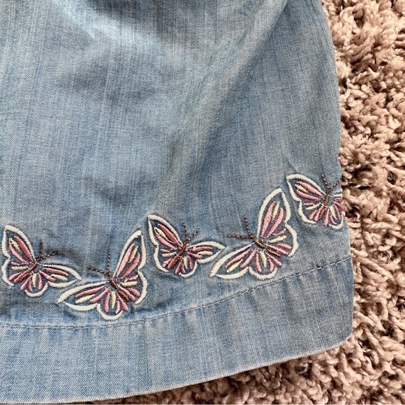 💙 Vintage JM Collection Butterfly Embroidered Chambray Shirt Women’s Size 16W - Picture 9 of 16